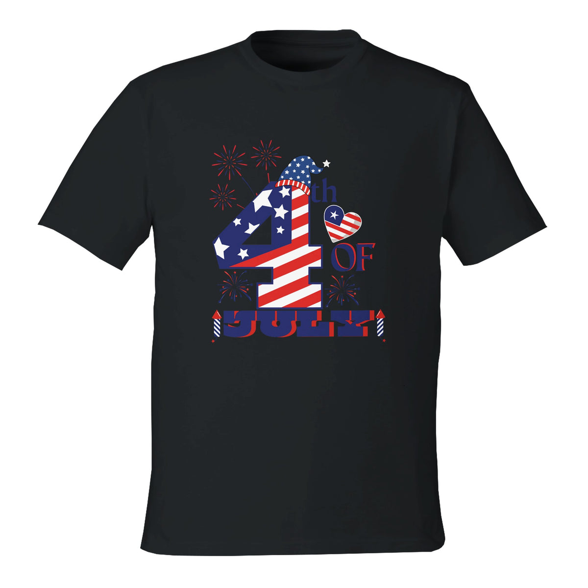 Fourth of July Fireworks Fun - Black - T-shirts