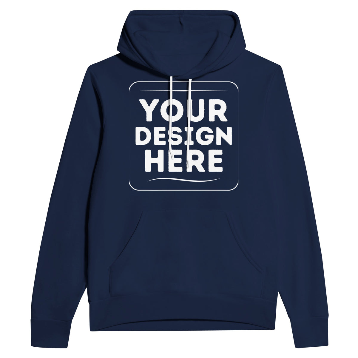 Perfect Fit - Ribbed-Knit Customizable Unisex Pullover Hoodie - Navy - Pullover Hoodies