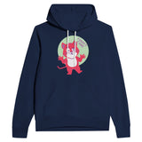 Chill Vibes - I Don't Care Cat Hoodie - Navy - Pullover Hoodies