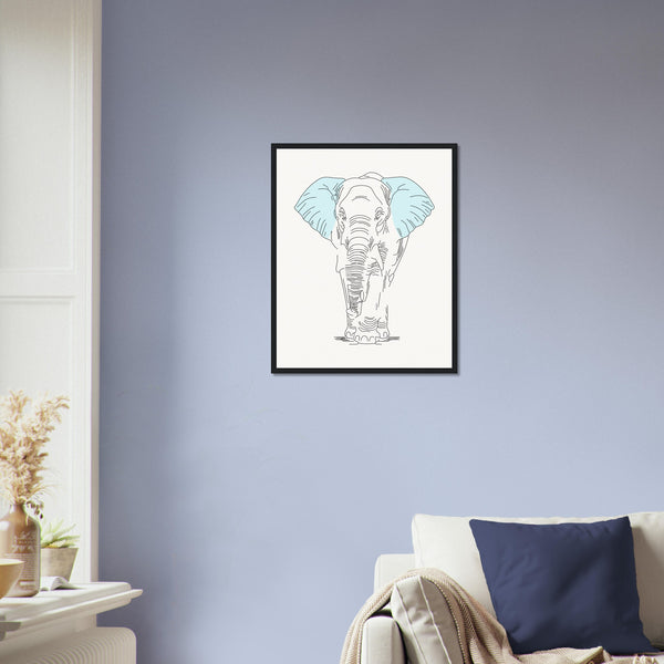 Sublime Serenity - Elephant in Pastel - - Wooden Framed Posters