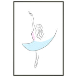 Graceful Dance - Minimalist Ballerina - 60x90 cm 24x36″ - Metal Framed Posters