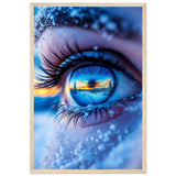 Vision of Snow - Eye with Winter Scene Poster - 40x60 cm 16x24″ Wood frame - Framed Posters