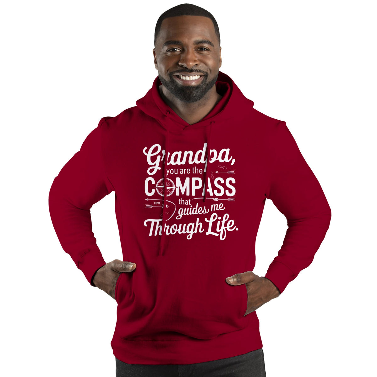 Grandpa’s Compass - Timeless Warmth - Burgundy - Hoodies