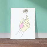 Whispers of Nature - Minimalist Hand and Flower Canvas - - Canvas Prints