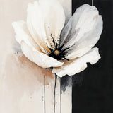 Monochrome Petals, Silent Grace - Framed Poster - - Wooden Framed Posters