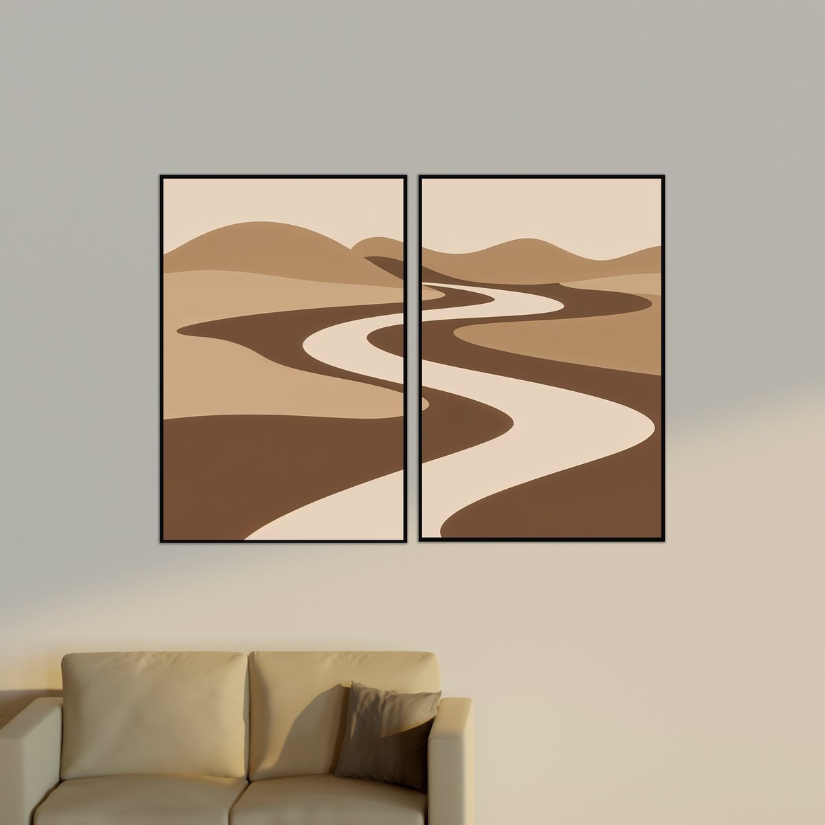 Path Through Sand – Metal Framed Poster Gift - - Metal Framed Posters