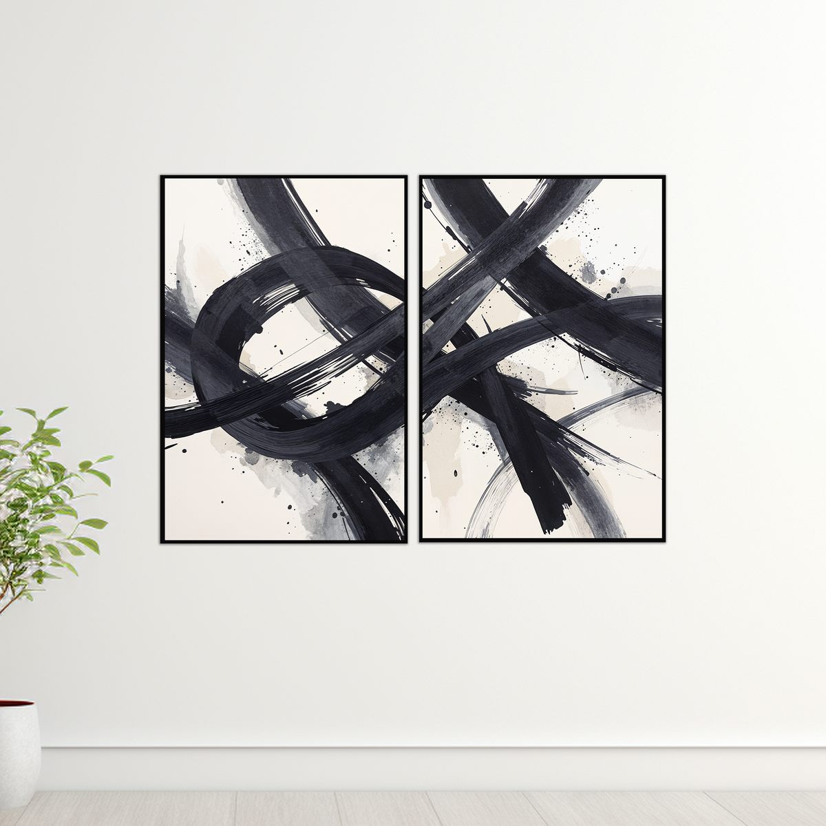 Monochrome Flow – Metal Framed Poster - - Metal Framed Posters