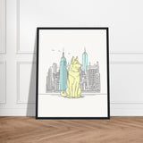 Urban Companion - Dog and Cityscape Art - - Wooden Framed Posters