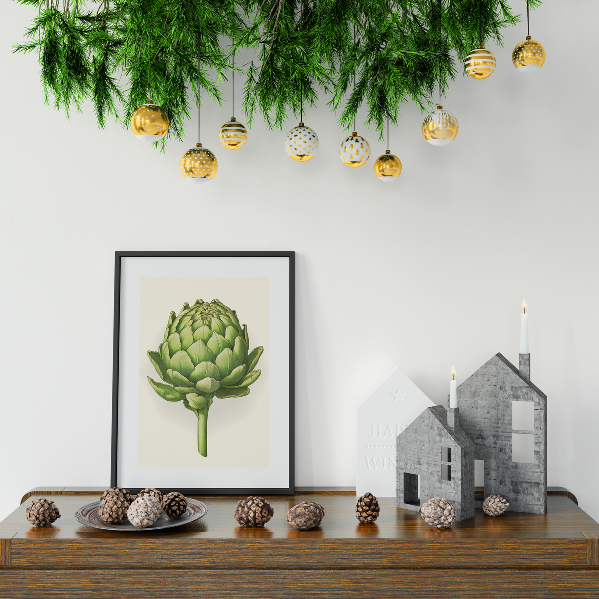 Botanical Beauty - Artichoke Elegance - - Wooden Framed Posters