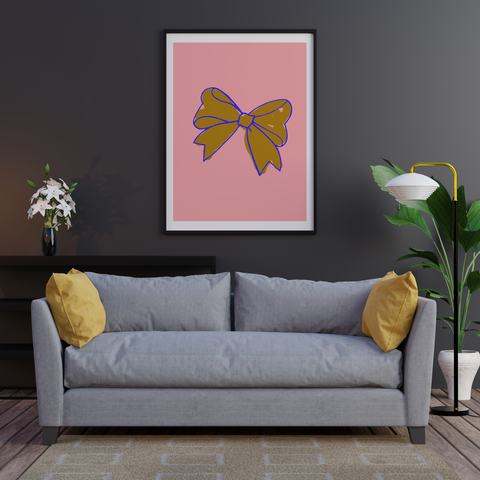 Image of Charming Bow - Colorful Framed Poster
