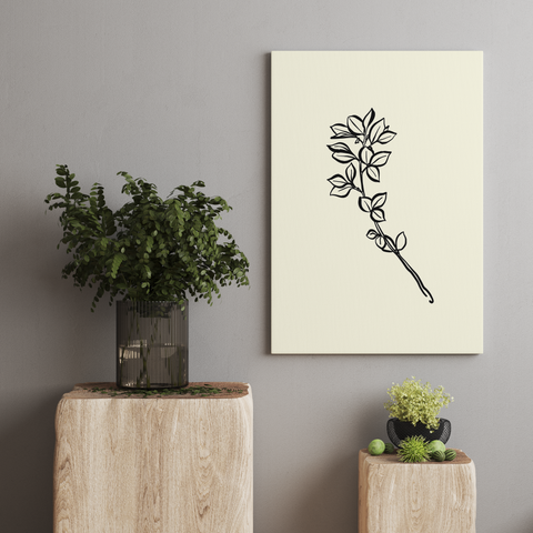 Image of Serene Flora - Minimalist Plant Canvas Design
