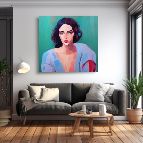 Image of Colorful Elegance - Modern Woman Art