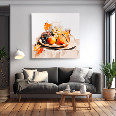 Image of Autumn's Bounty - Classic Still Life Fruit Art