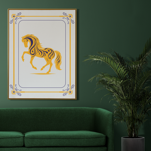 Image of Golden Gallop - Majestic Horse Framed Poster
