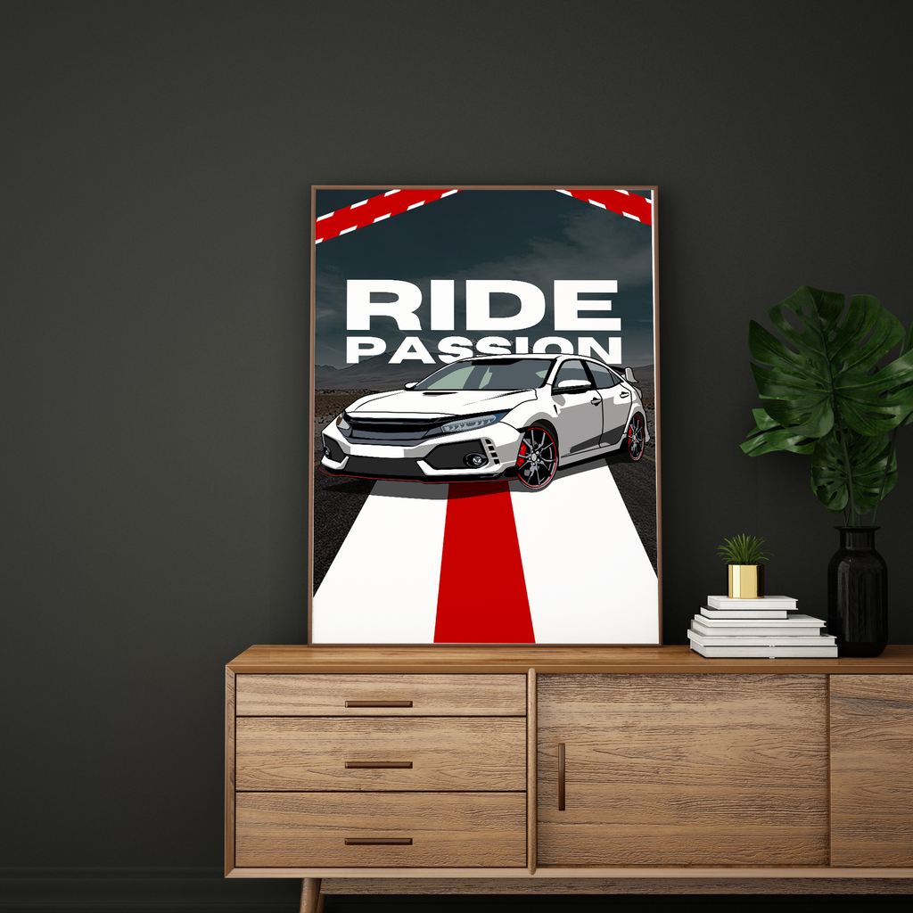 Speed and Style - Ride with Passion - - Framed Poster