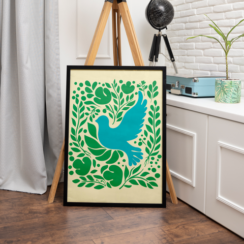 Image of Nature's Embrace - Blue Bird and Greenery