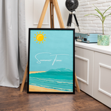 Summer Time Serenity - Framed Coastal Artwork - - Wooden Framed Posters