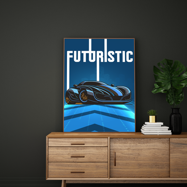 Futuristic Elegance - Premium Framed Poster - - Wooden Framed Posters