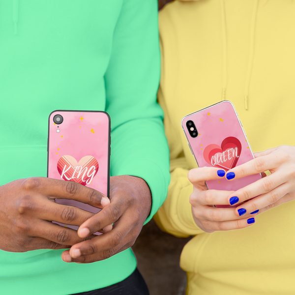 Royal Love Duo - King & Queen Heart iPhone Case - - Tech Accessories