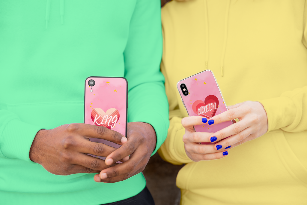 Royal Love Duo - King & Queen Heart iPhone Case - - Tech Accessories