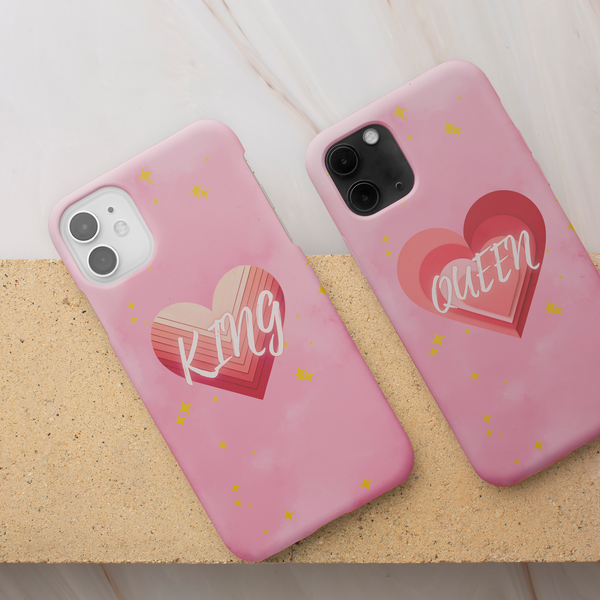 Royal Love Duo - King & Queen Heart iPhone Case - - Tech Accessories