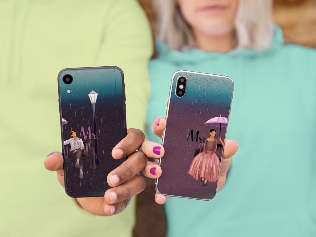 Rainy Romance - Mrs. & Mr. Matching Cases - - Tech Accessories