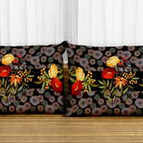 Deep Floral Harmony - Velvet Cushion for a Touch of Luxury - - Cushions