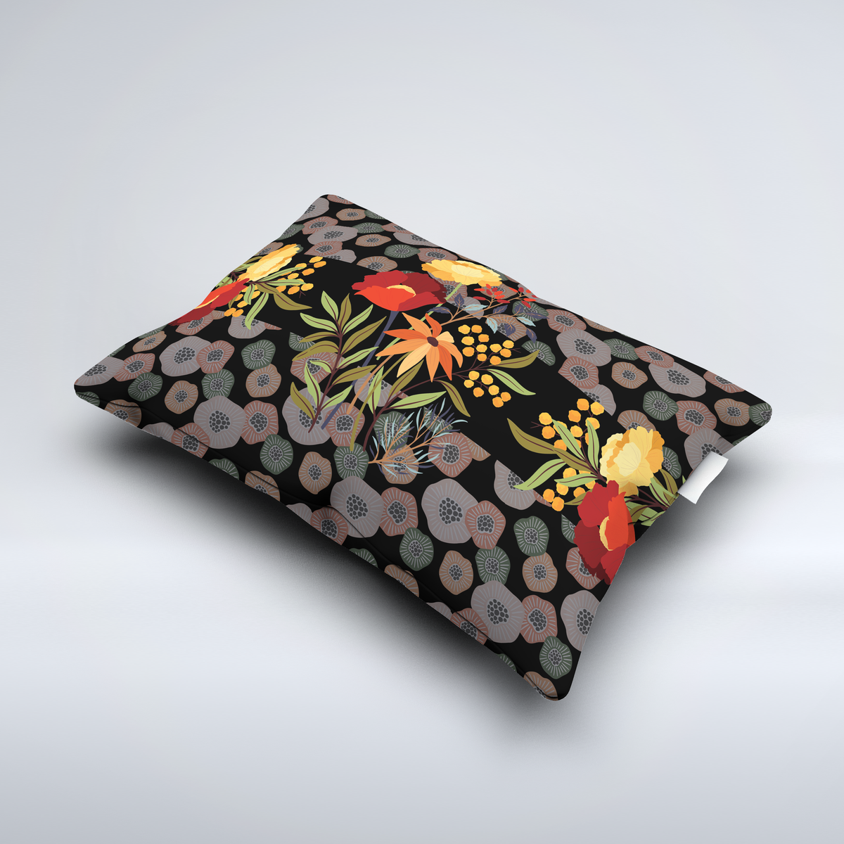 Deep Floral Harmony - Velvet Cushion for a Touch of Luxury - - Cushions