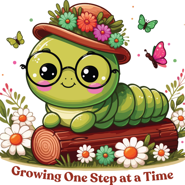 Caterpillar Chronicles - Grow with Every Step - - T-shirts