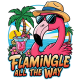 Summer Vibes - Sunglasses Flamingo Can Sleeve - - Can Cooler