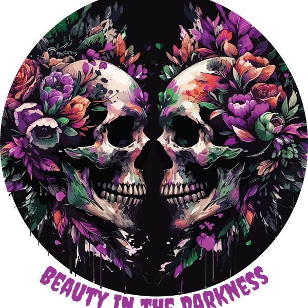 Beauty in the Darkness - A Floral Skull Masterpiece - - T-shirts