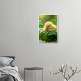 Dreaming Duckling - Serene Nature Framed Art - 40x60 cm 16x24″ White frame - Wooden Framed Posters