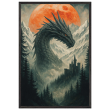 Blood Moon Dragon – Wooden Framed Poster Gift - Black frame - Wooden Framed Posters