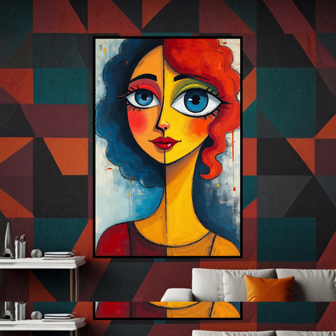 Image of Colorful Faces of Expression