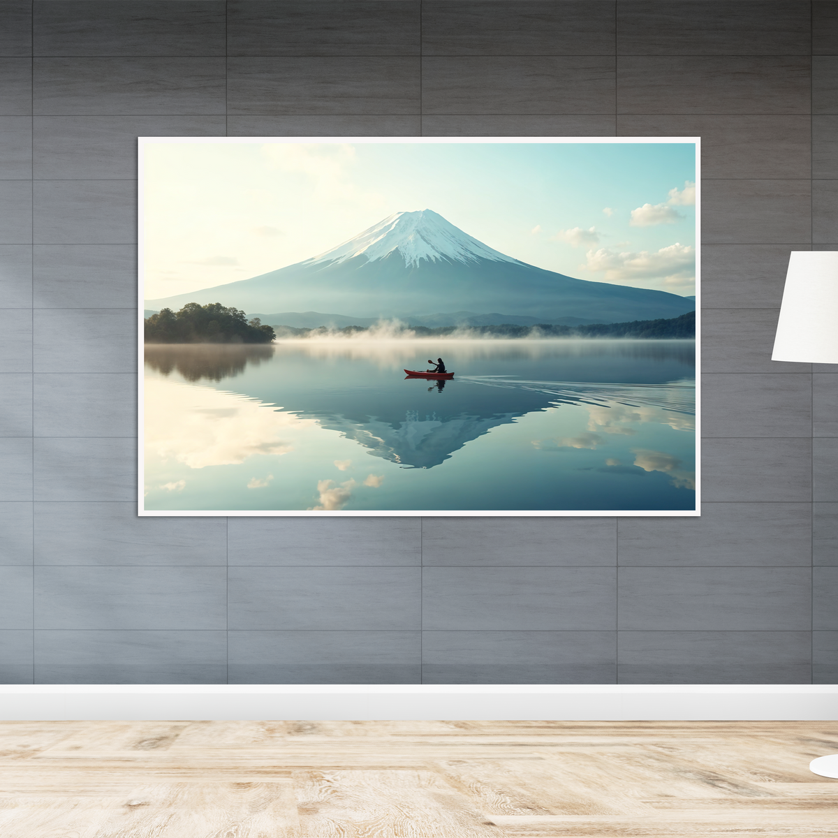 Morning Calm Beneath the Mountain - - Framed Posters