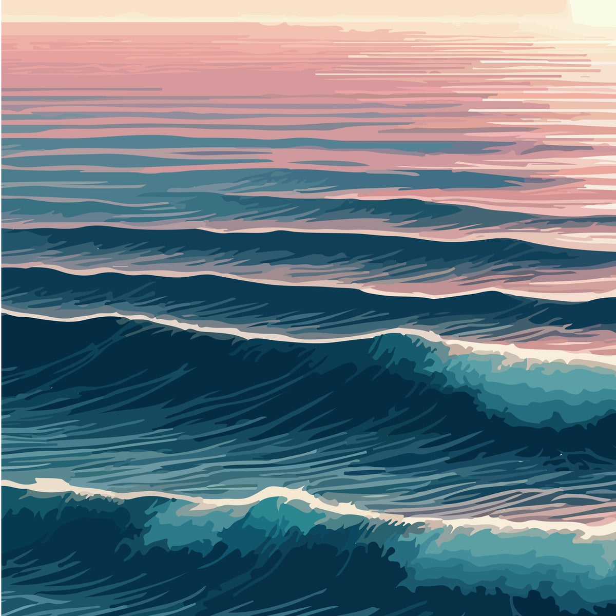 Ocean's Embrace at Sunset - - Framed Posters