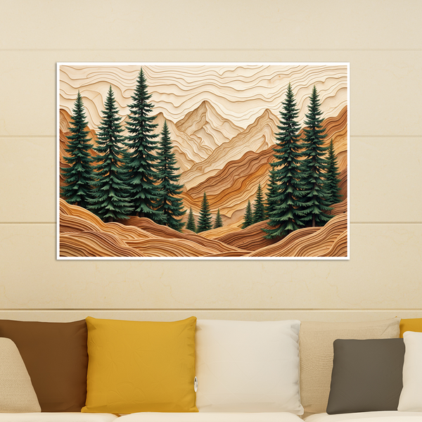 Layered Peaks - A Forest’s Story - - Framed Posters