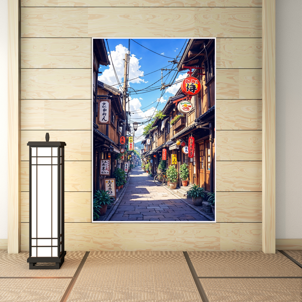 Heritage in Focus - Captivating Japanese Alley Art - - Framed Poster