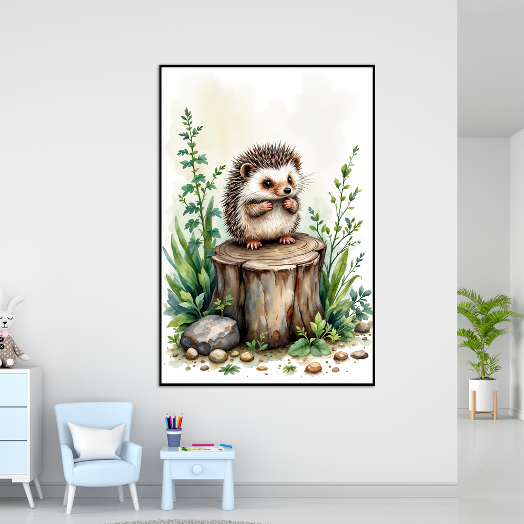 Cuteness in Nature - Hedgehog Framed Art - - Framed Poster