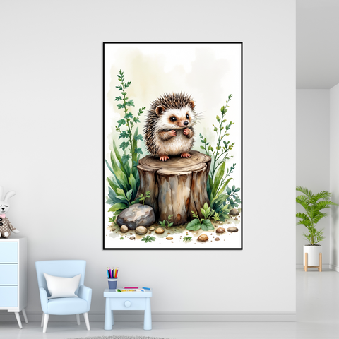 Image of Cuteness in Nature - Hedgehog Framed Art