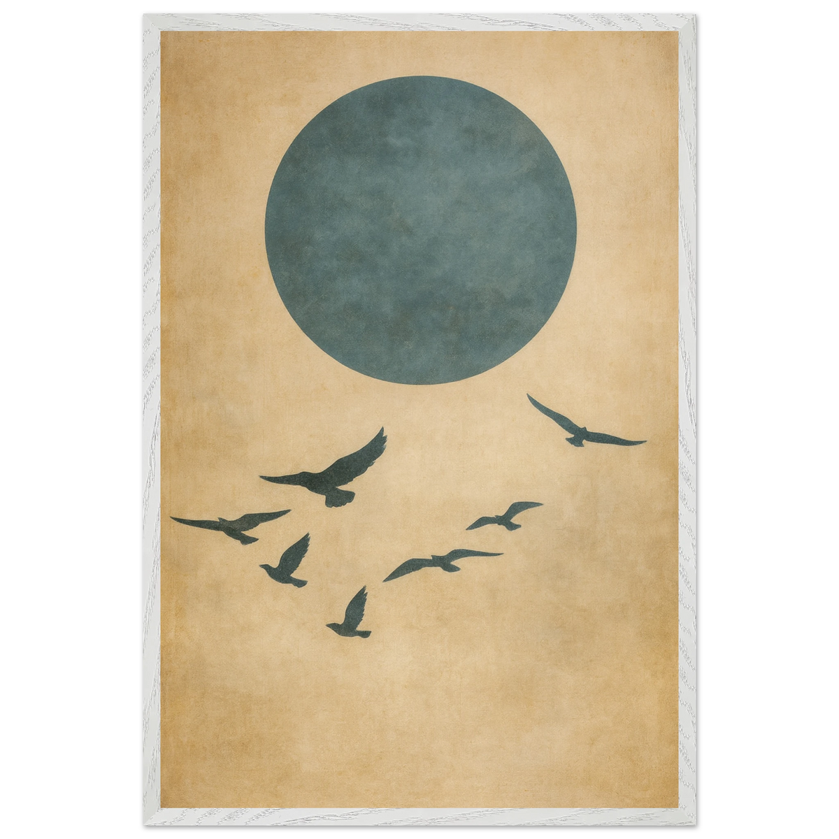 Wooden Framed Poster – Flight of Birds Gift for Home - - Wooden Framed Posters