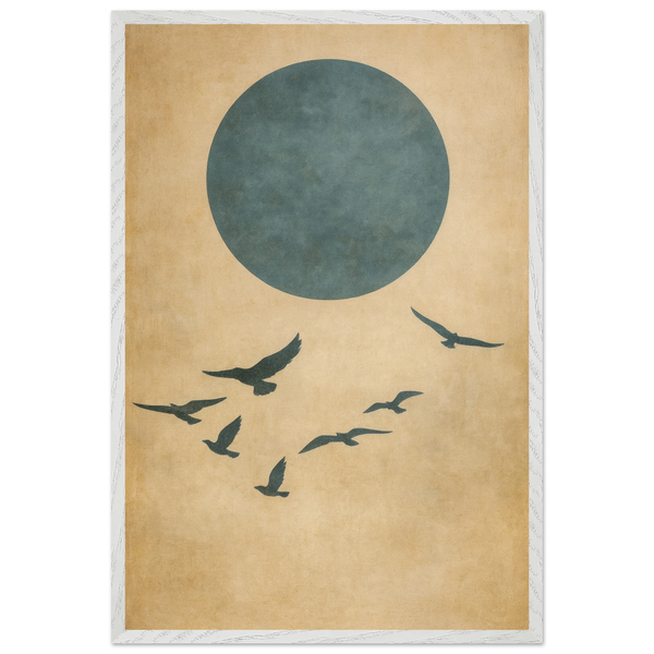 Wooden Framed Poster – Flight of Birds Gift for Home - - Wooden Framed Posters