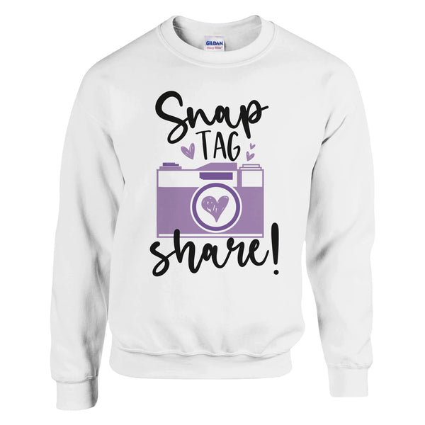 Share Your Story - Snap, Tag, Share Statement Piece - White - Sweatshirt