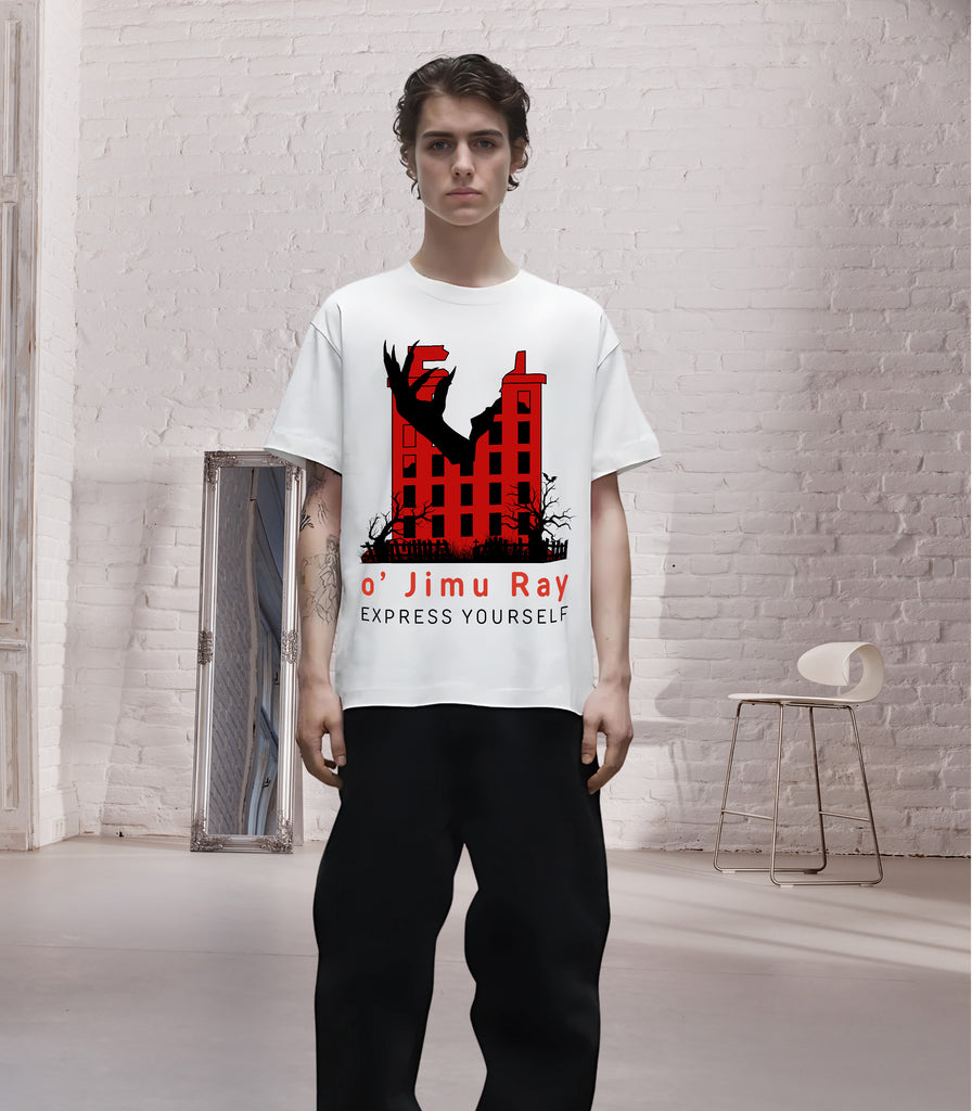 Ghostly City-scape Tee - Stand Out - - T-shirts