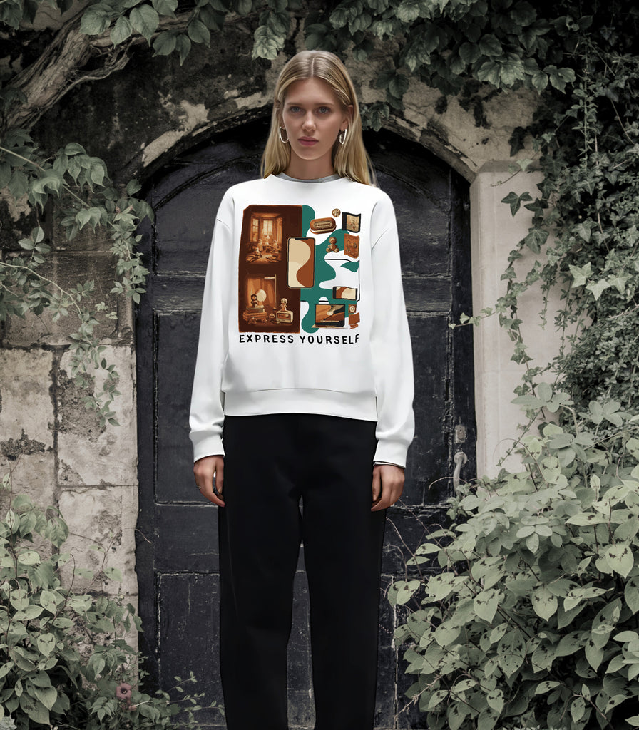 Nostalgic Collage - Past Meets Present - - Sweatshirts