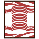 Twist of Elegance - Striking Red & White Art - 40x50 cm 16x20″ Dark wood frame - Framed Posters