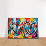 Love Unleashed - Bold Abstract Heart Design - 60x90 cm 24x36″ - Framed Poster