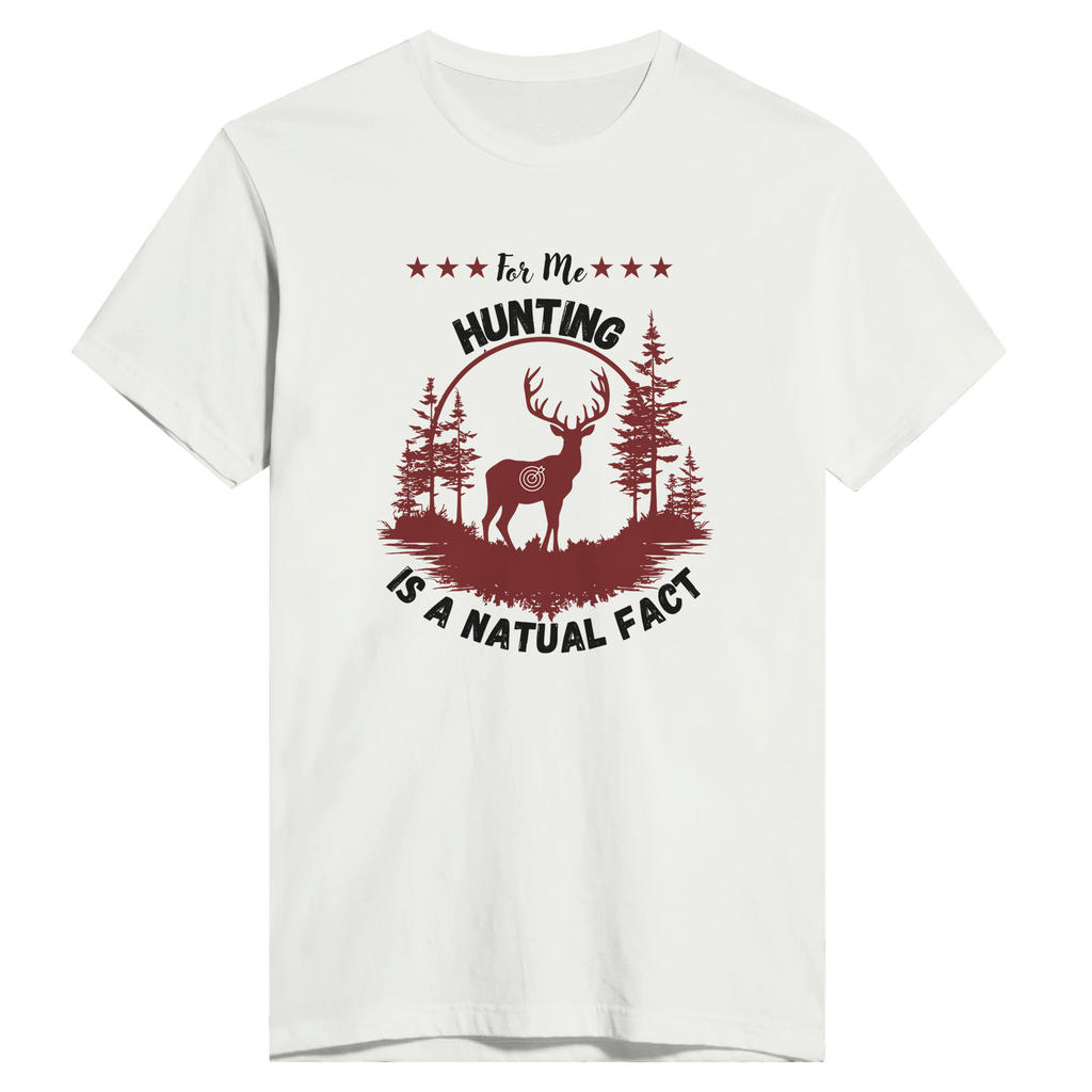 Nature's Call - Hunting, A Natural Fact Tee - White - Print Material