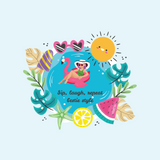 Bestie Vibes Can Cooler – Fun Tropical Summer Gift - - Can Cooler