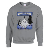 Adorable Haunts - Creepy Chills Ghost Sweatshirt - Sport Grey - Sweatshirts